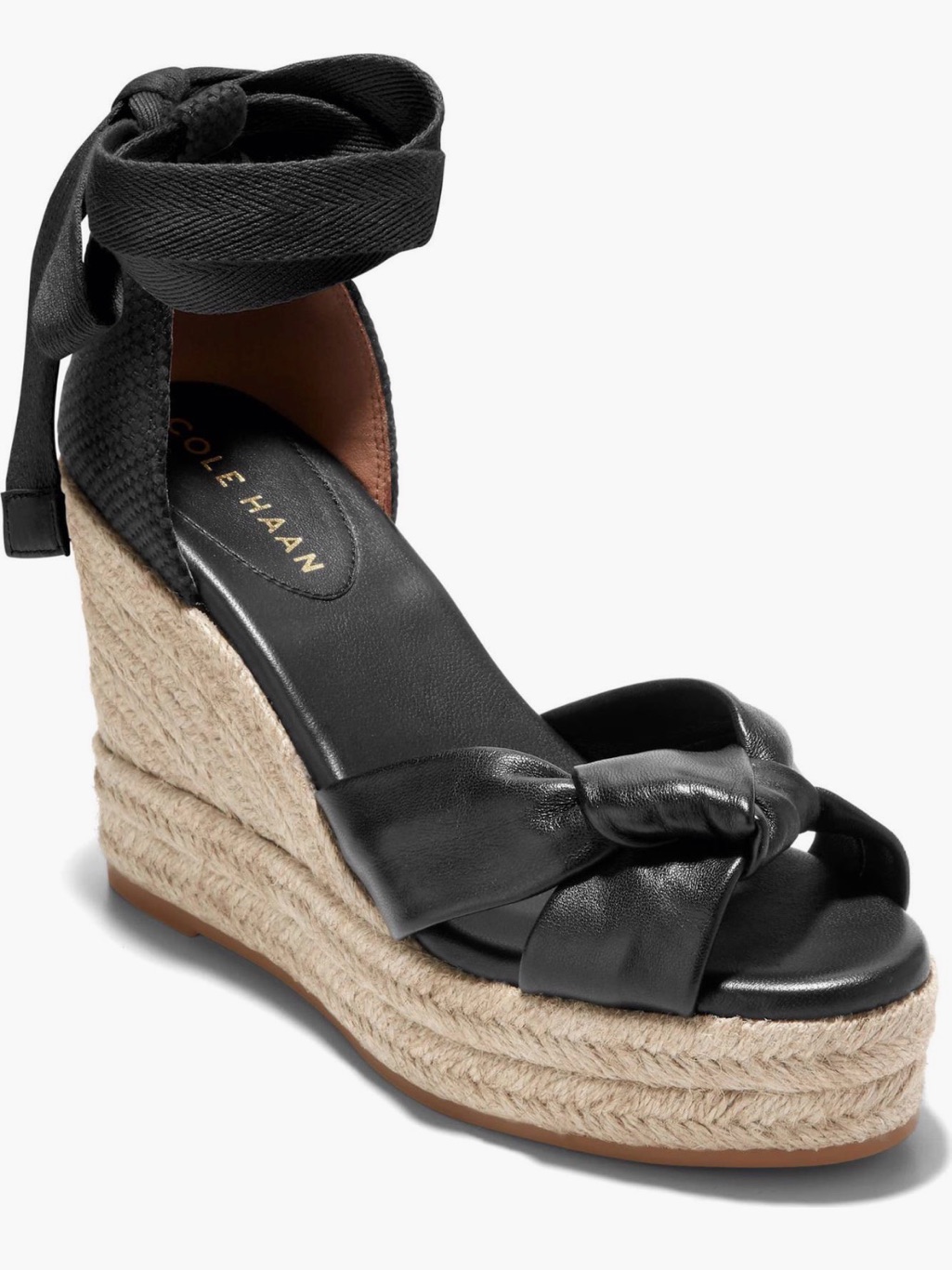 New Cole Haan Cloudfeel Hampton Ankle-Tie Espadrille Wedge Sandals- Sz 8 -$170